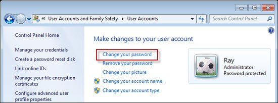 change windows 7 password
