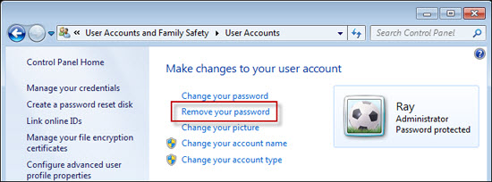 remove windows 7 password