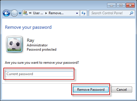 remove windows vista password